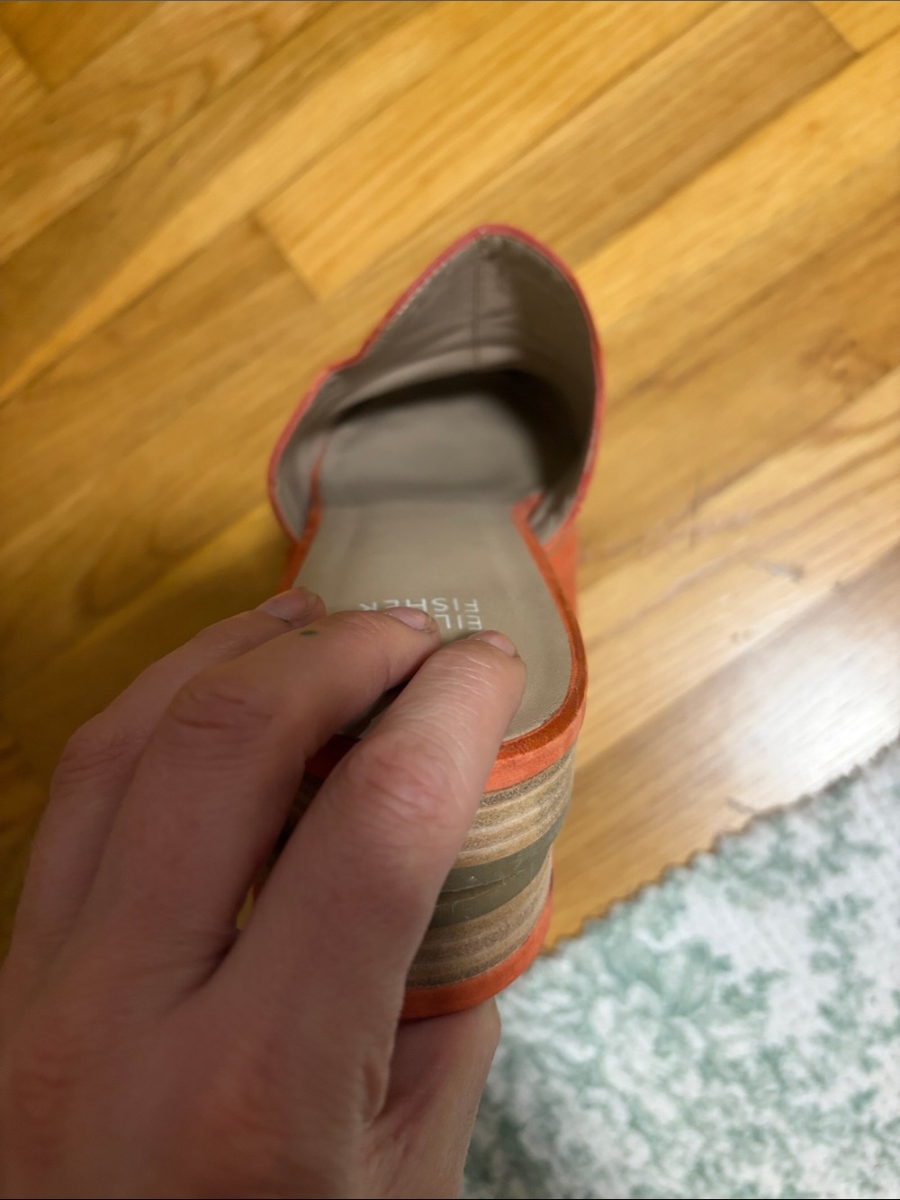 Eileen Fisher Coral Suede Slip-On Mules - Picture 3 of 8